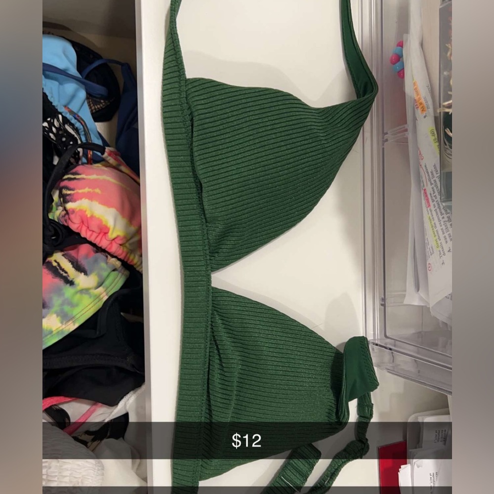 Aerie bathing suit top dark green $12 size small